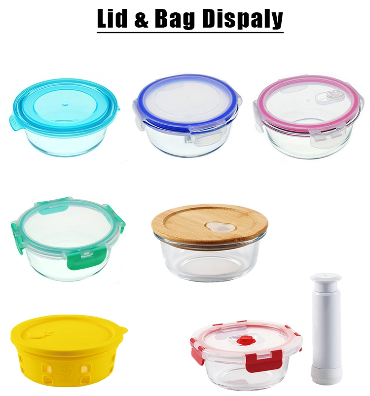 1400ml Home Lunch Box Microwave Glass Bowl Storage Glass Crisper with Cover