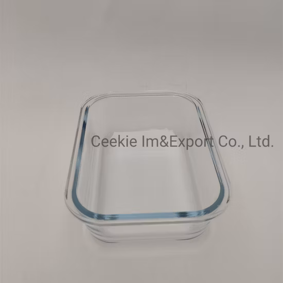1020ml Square Lunch Clear Box Microwave Glass Bowl Glass Crisper