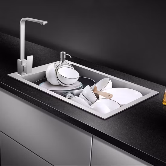 Sink Single Tank Kitchen Sink Thickened 304 Stainless Steel Sink Single Tank Factory Direct Supply