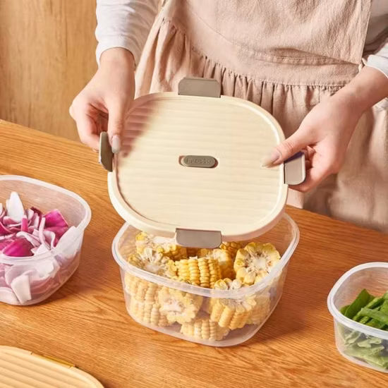 Lock&Lock Food Container PP Plastic Lunch Box Fruit Crisper 3 in 1set